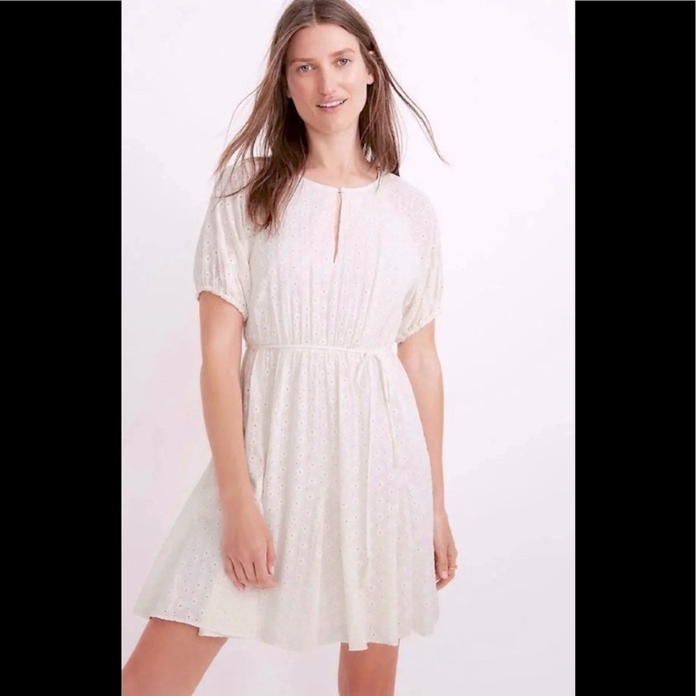 NWT Madewell Eyelet Tassel Tie Mini Dress